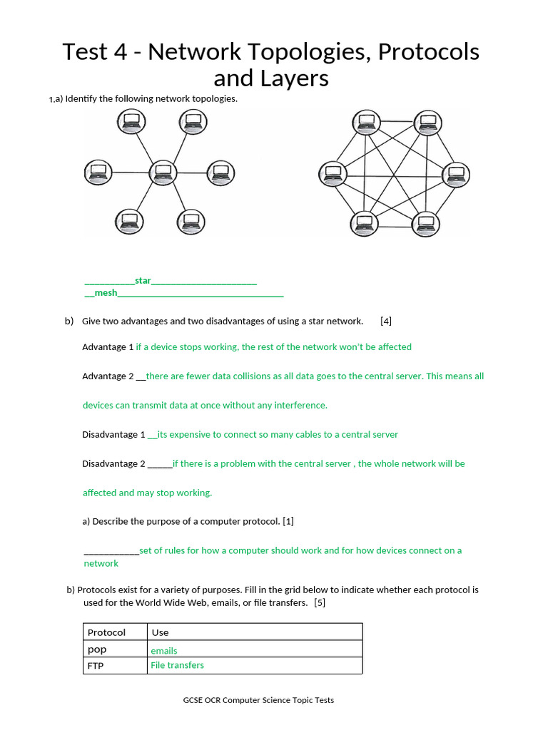 Test 4 1 | PDF | Computer Network | Internet Protocols