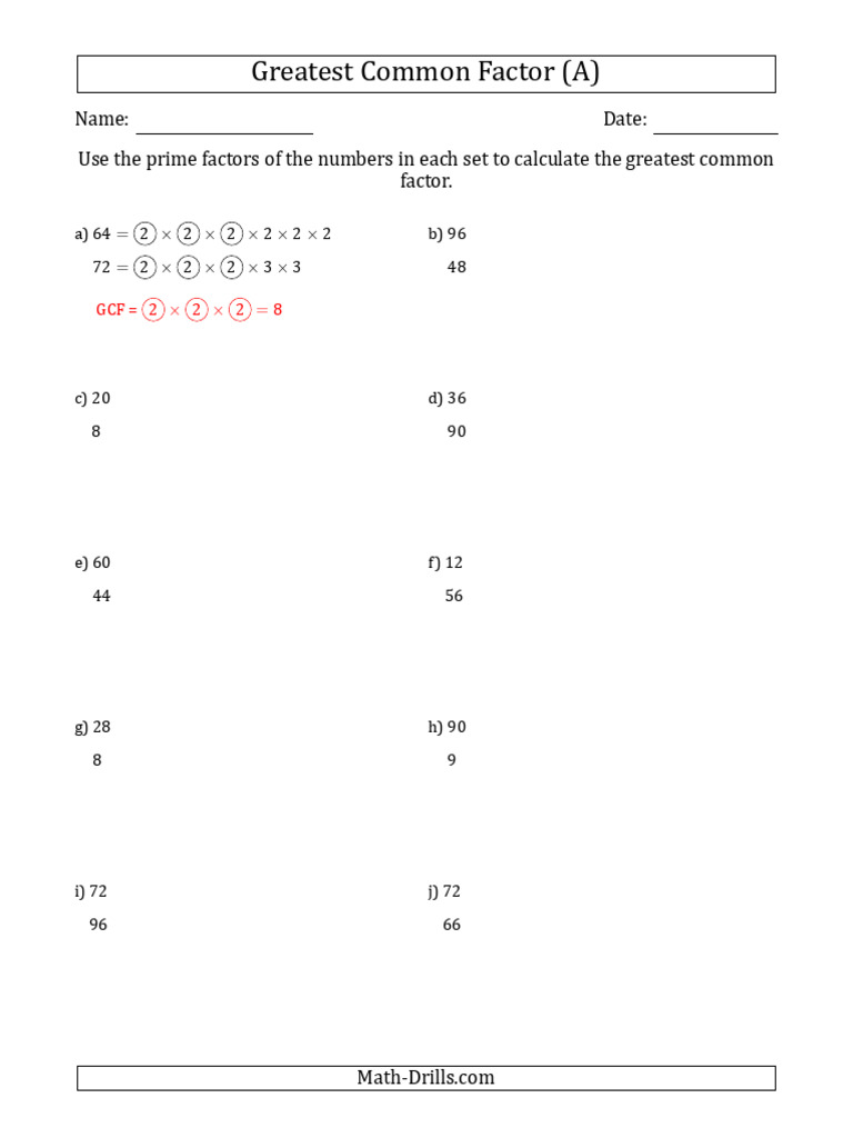 Calculate Greatest Common Factor Guide | PDF | Number Theory | Arithmetic