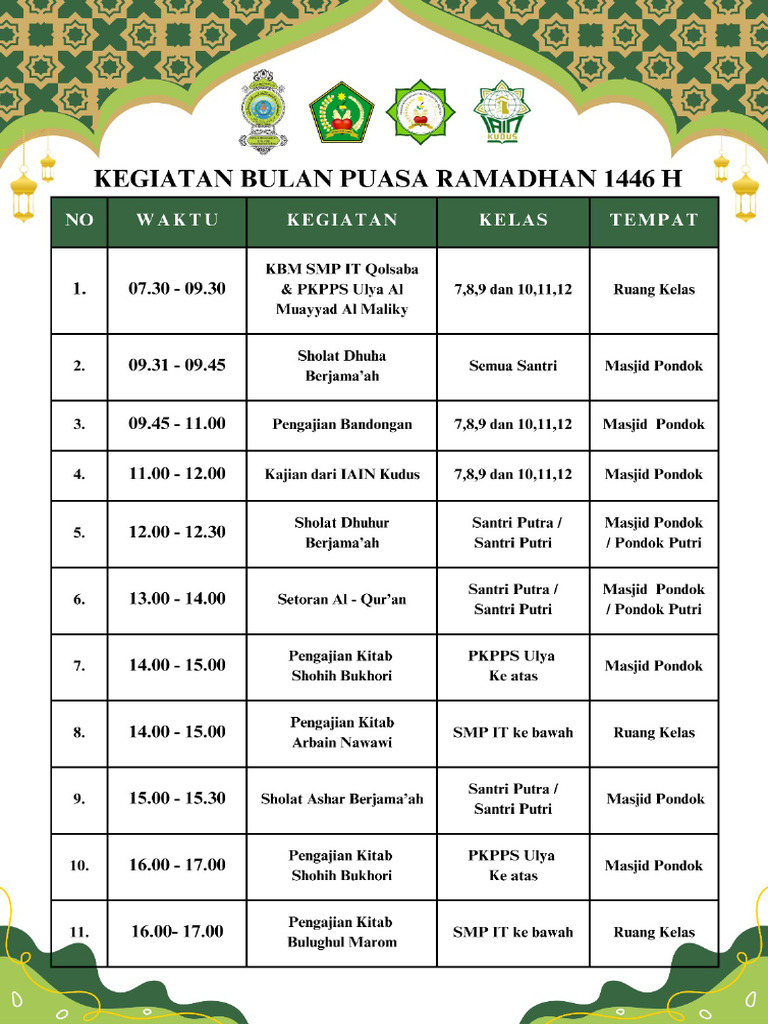 Jadwal Ramadhan | PDF