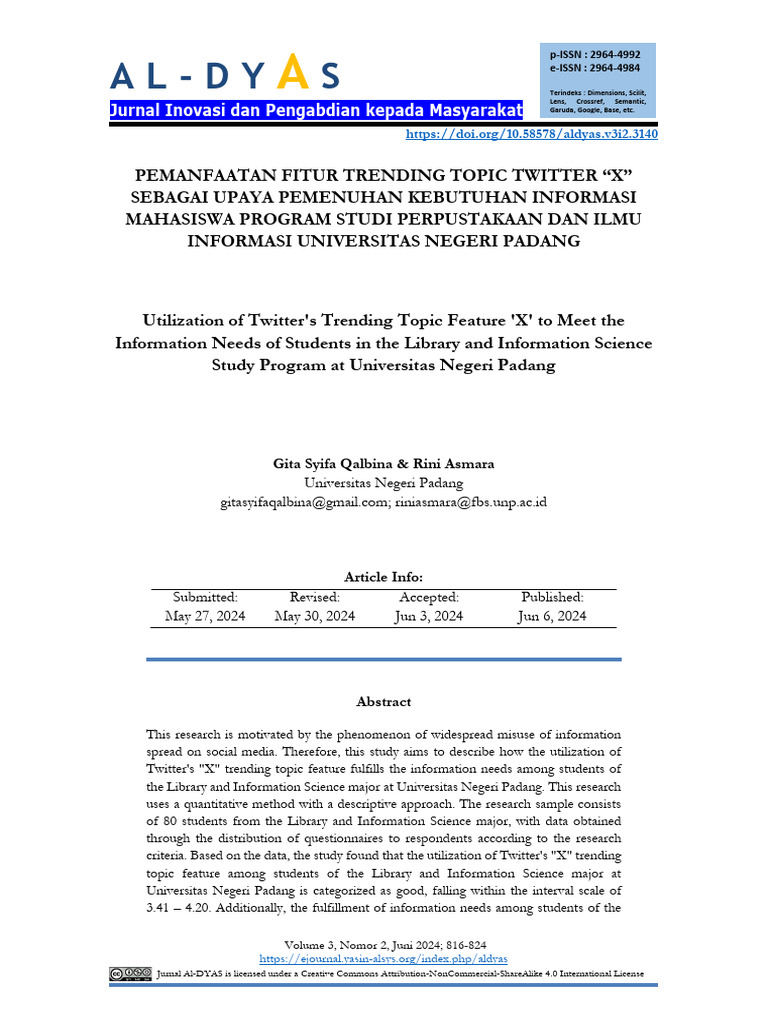Pemanfaatan Trending Topic …