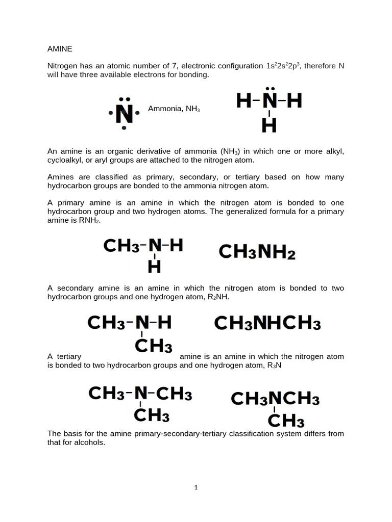 Understanding Amines: Types and Properties | PDF | Amine | Alkane