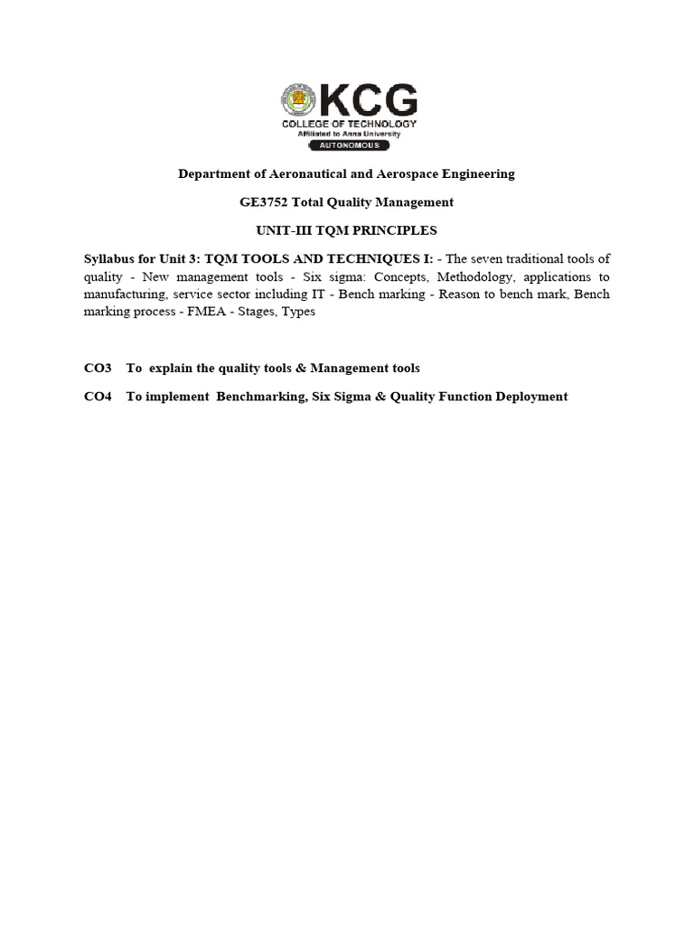Unit - 3 | PDF | Six Sigma | Mode (Statistics)