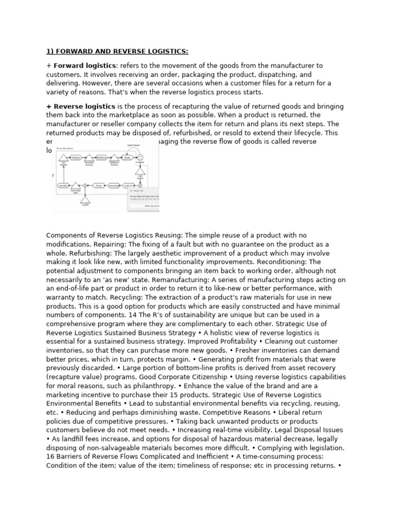 1) Forward and Reverse Logistics: Forward Logistics | PDF | Cargo ...