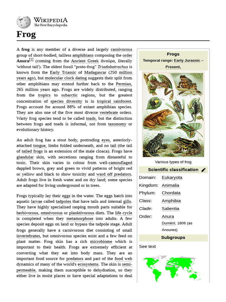 Overview of Frogs and Their Biology | PDF | Frog | Amphibian