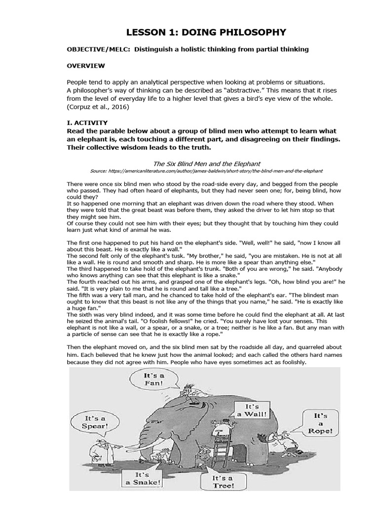 Holistic vs. Partial Thinking Explained | PDF | Thought | Holism