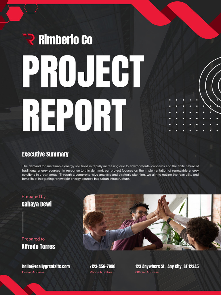 Bold Red and Black Modern Geometric Project Report | PDF ...