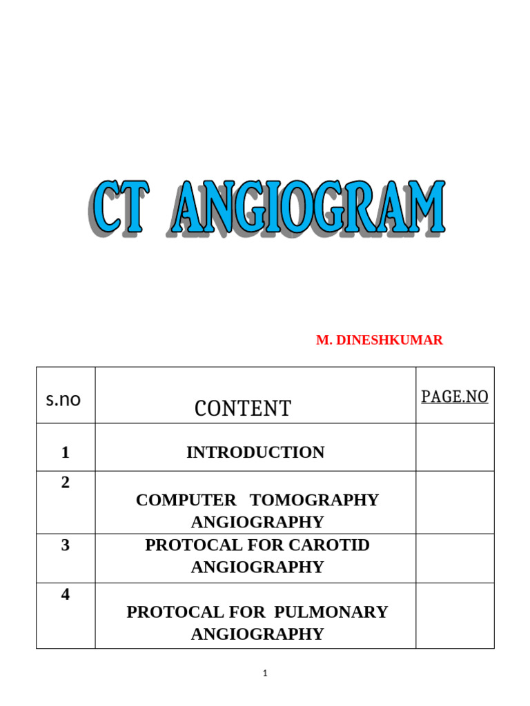 CT Angiography Protocols and Applications | PDF | Coronary Circulation ...