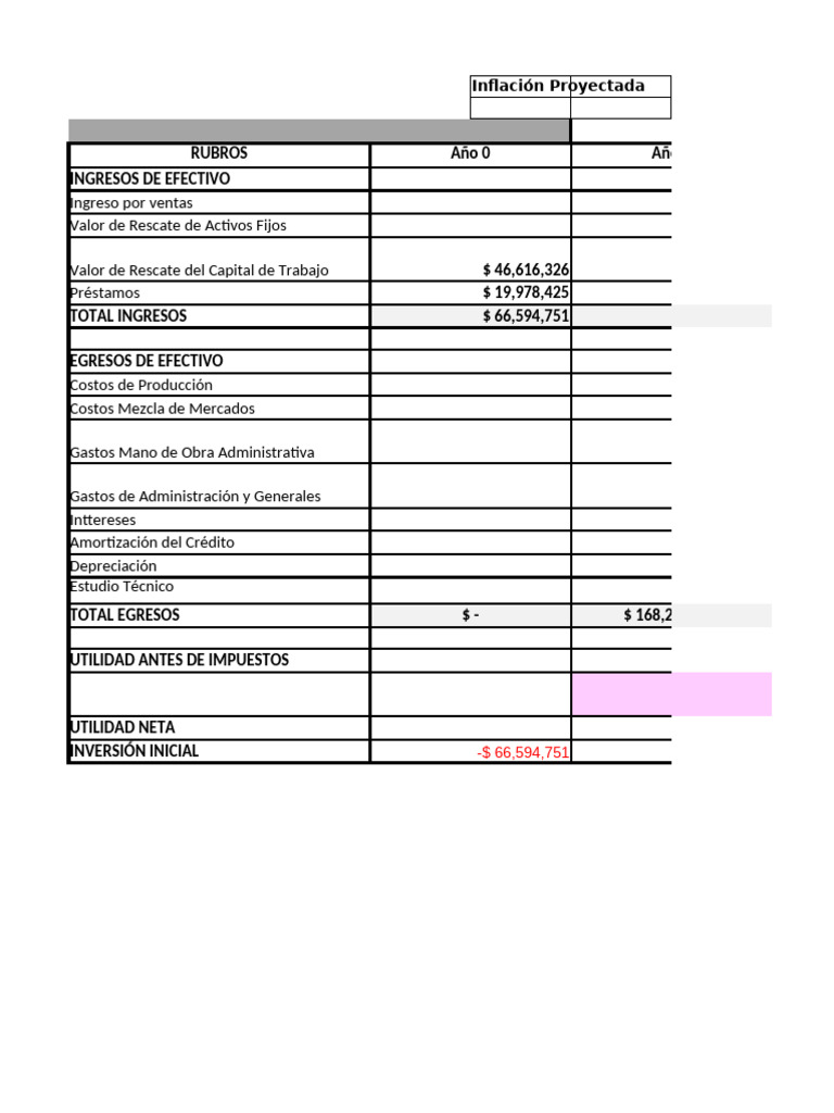 Plantilla de Flujo de Caja Proyectado | PDF | Flujo de efectivo | Economias