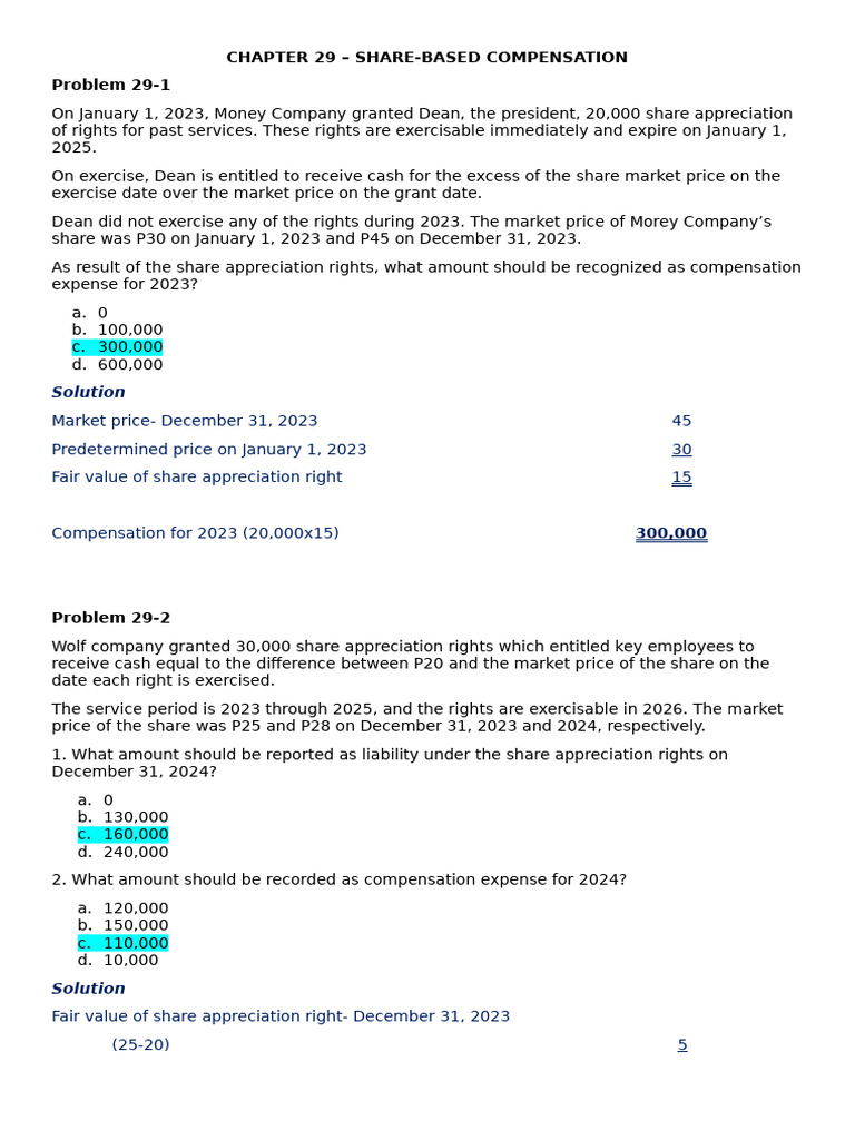 Share Appreciation Rights Accounting Guide | PDF | Equity (Finance ...