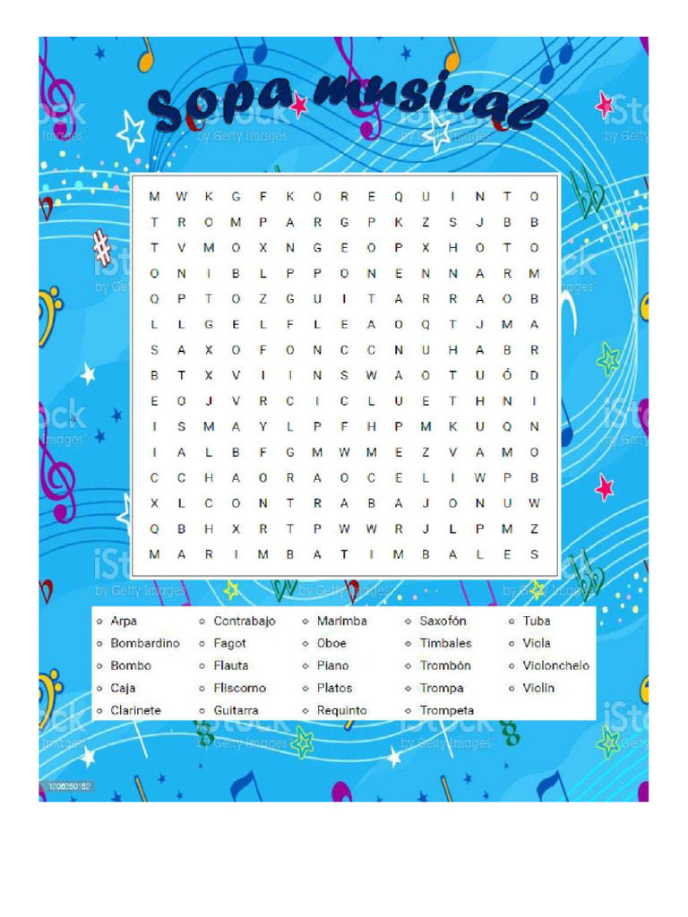 Sopa de letras instrumentos | PDF