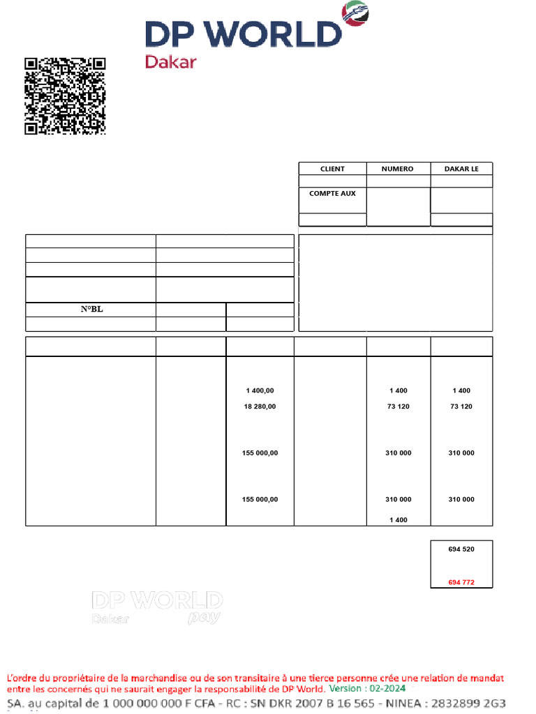 Paiement DP World 2025 | PDF