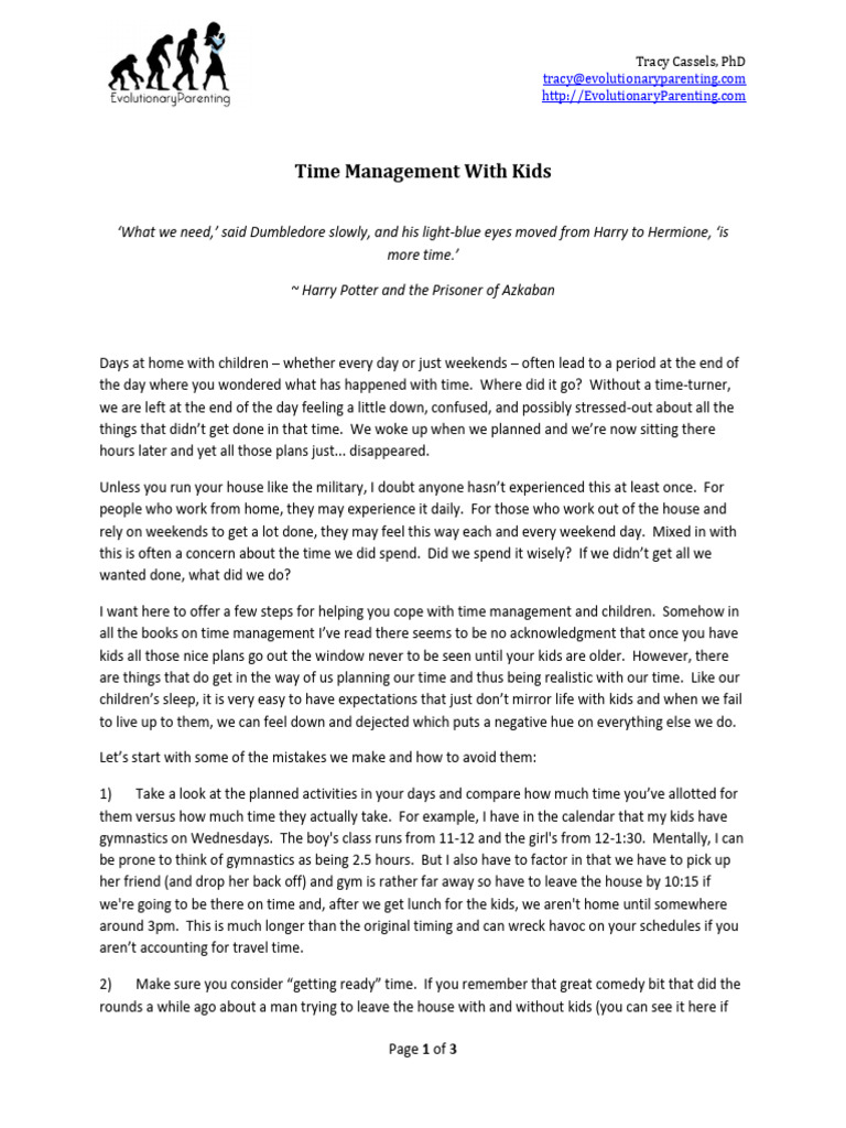 EP Time Management With Kids | PDF