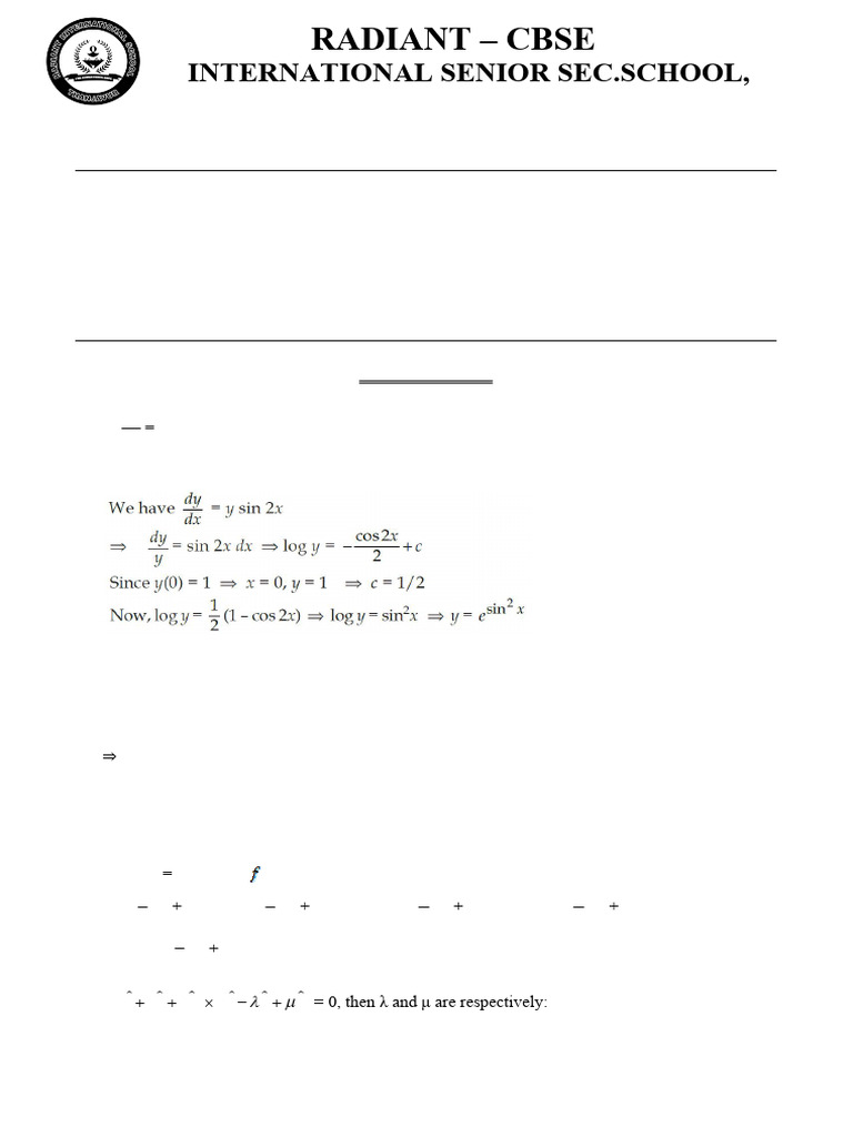 Grade 12 - Maths - SET - 11 - ANSWER KEY | PDF | Function (Mathematics ...