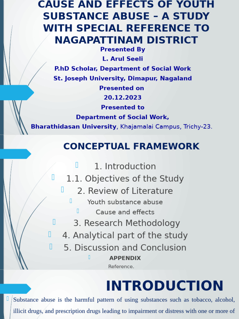 Youth Substance Abuse in Nagapattinam | PDF | Substance Abuse | Adolescence