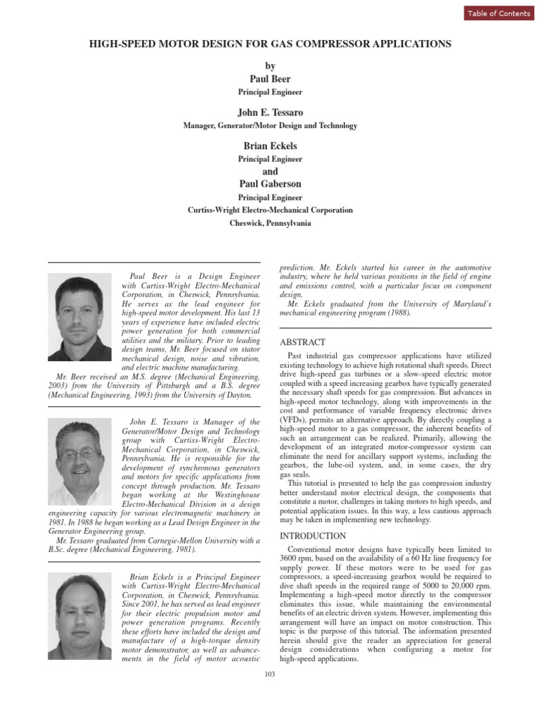 High-Speed Motor Design for Compressors | PDF | Electric Motor ...