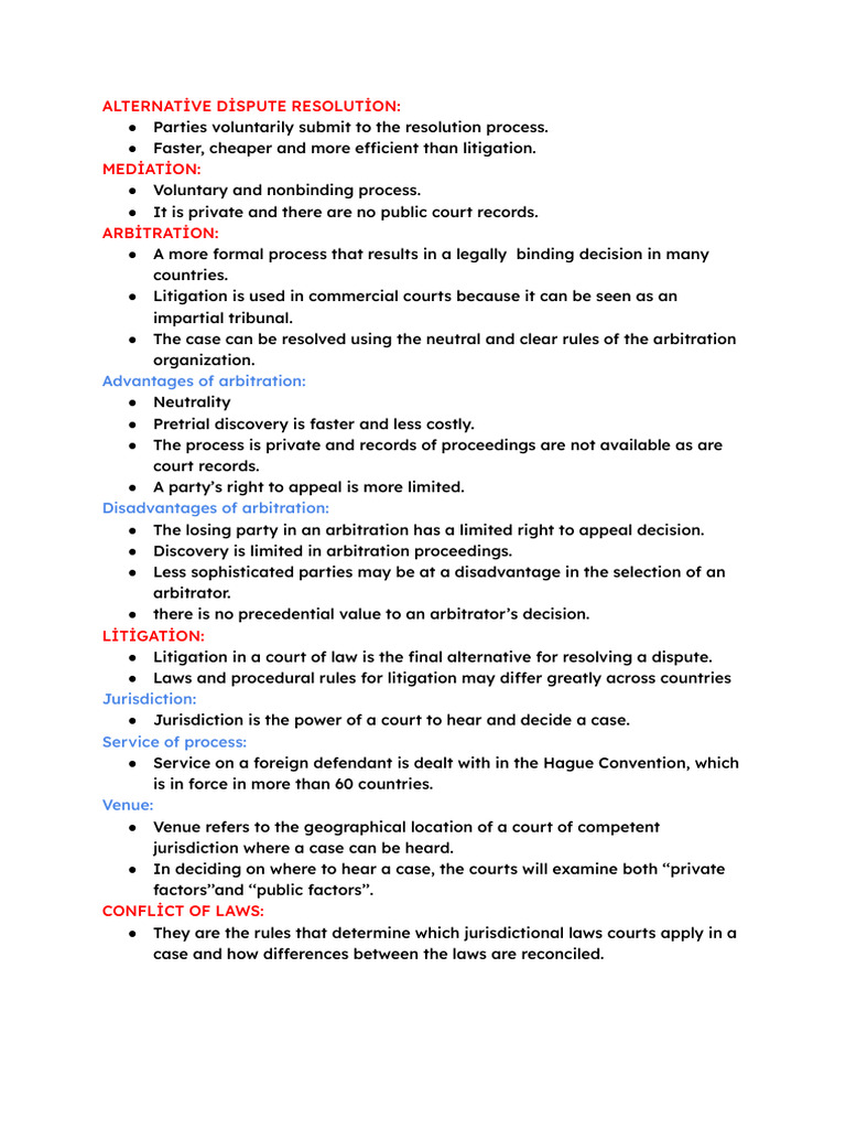 Alternative Dispute Resolution Overview | PDF | Arbitration | Lawsuit