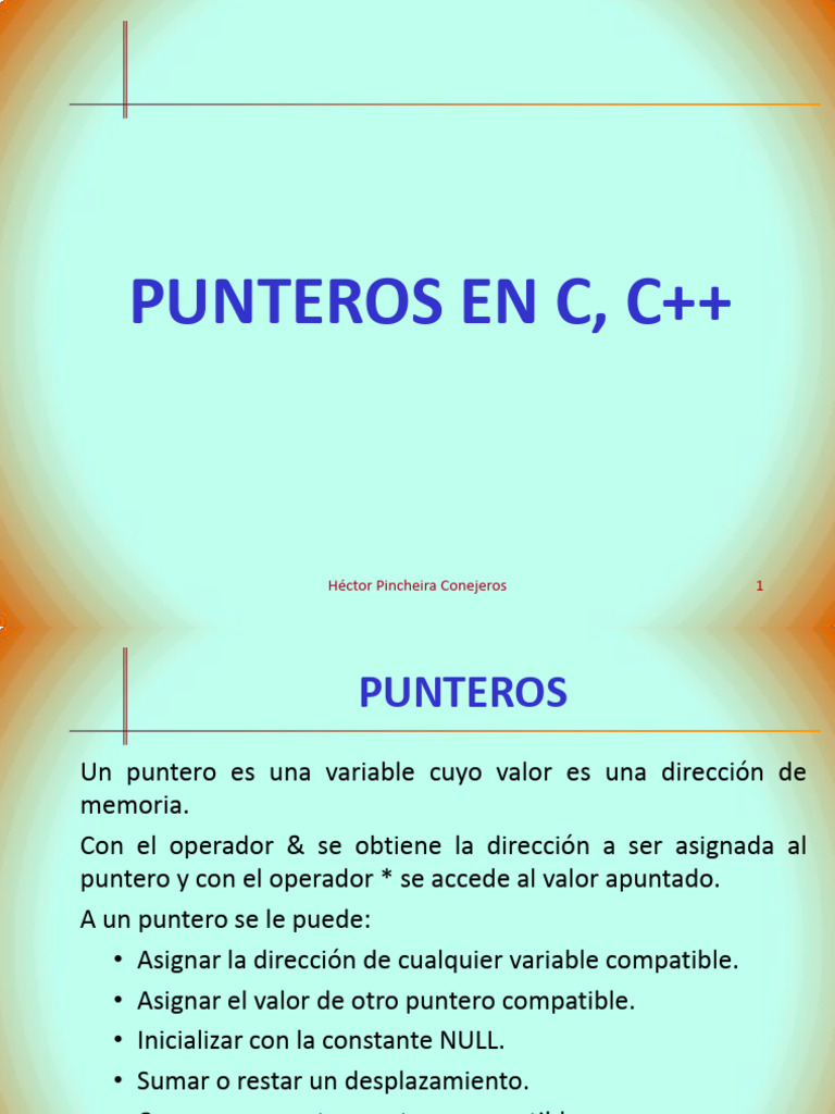 Punteros C CPP | PDF | Puntero (Programación de computadora) | C