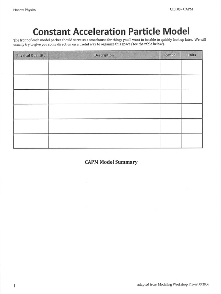 Constant Acceleration Packet | PDF