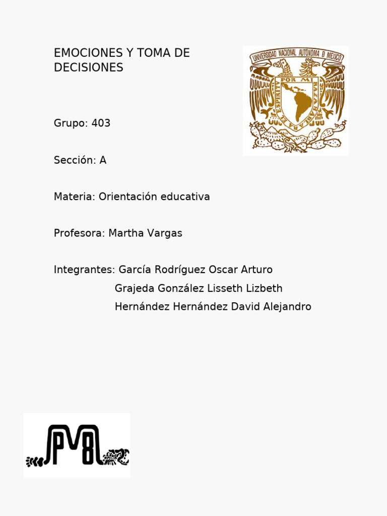 Emociones en la Toma de Decisiones | PDF