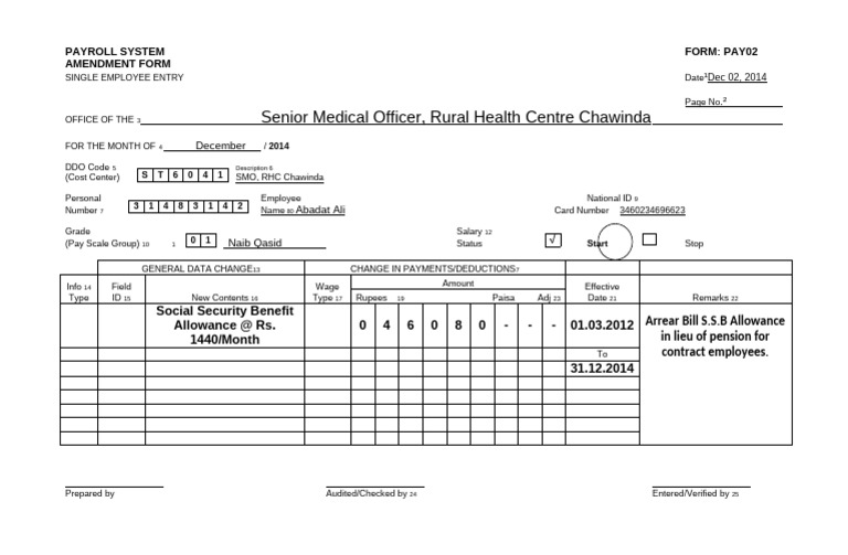 Payroll Amendment Form for Employees | PDF | Payroll | Business