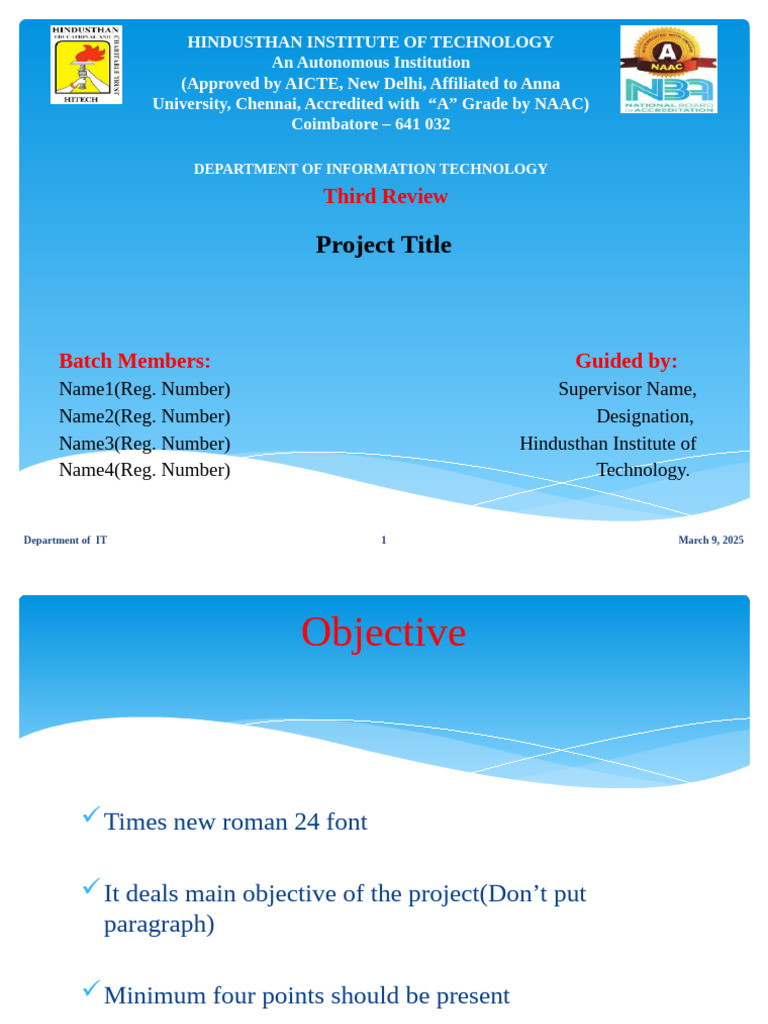 NAAC-032 Project Review Template | PDF | Times New Roman | Computing