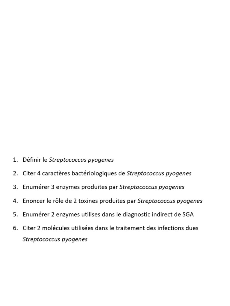 Traitement du Streptococcus pyogenes | PDF | Streptocoque | Immunologie