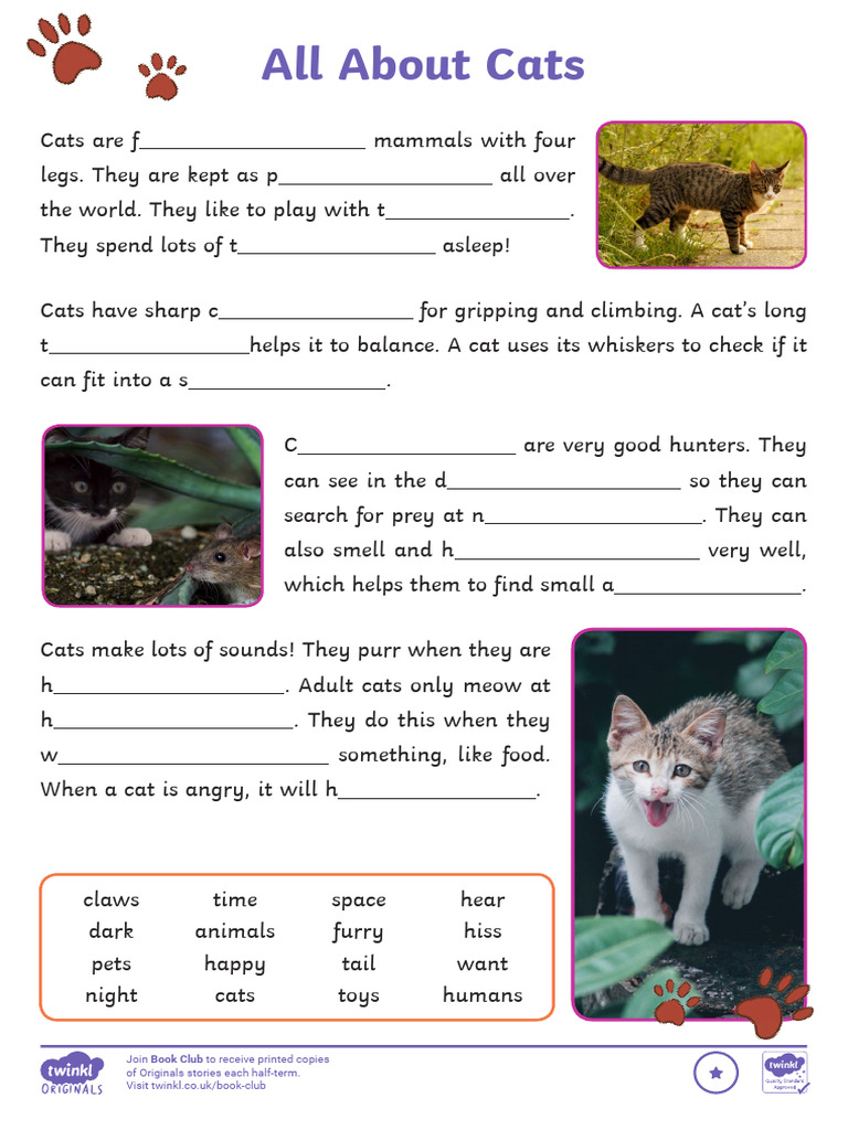 Fun Facts About Cats for Kids | PDF | Cats | Domesticated Animals