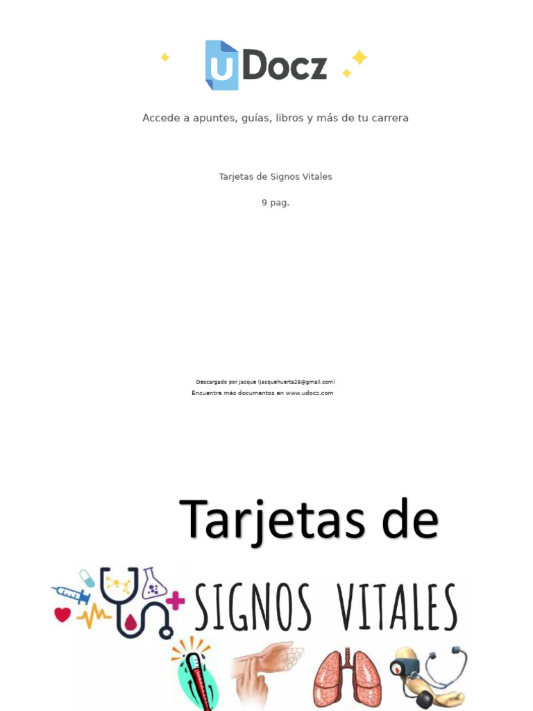 Tarjetas de Signos Vitales para Imprimir | PDF