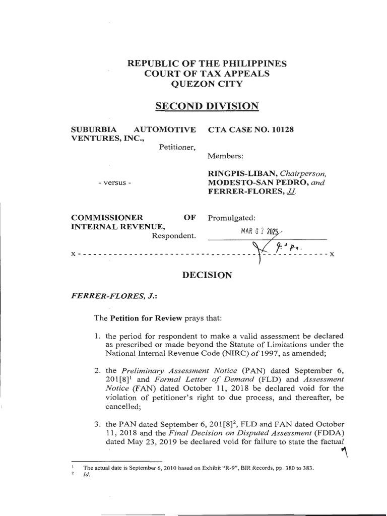 Cta 2D CV 10128 D 2025mar03 Ass | PDF | Internal Revenue Service ...
