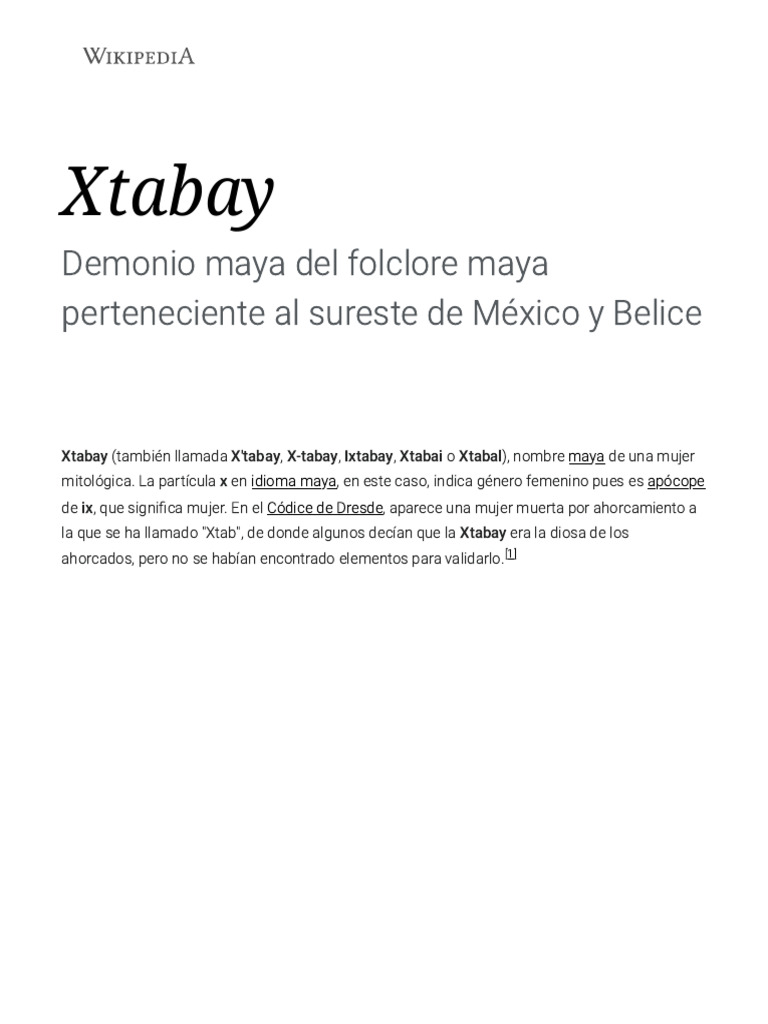 Leyenda de la Xtabay: mito y significado | PDF