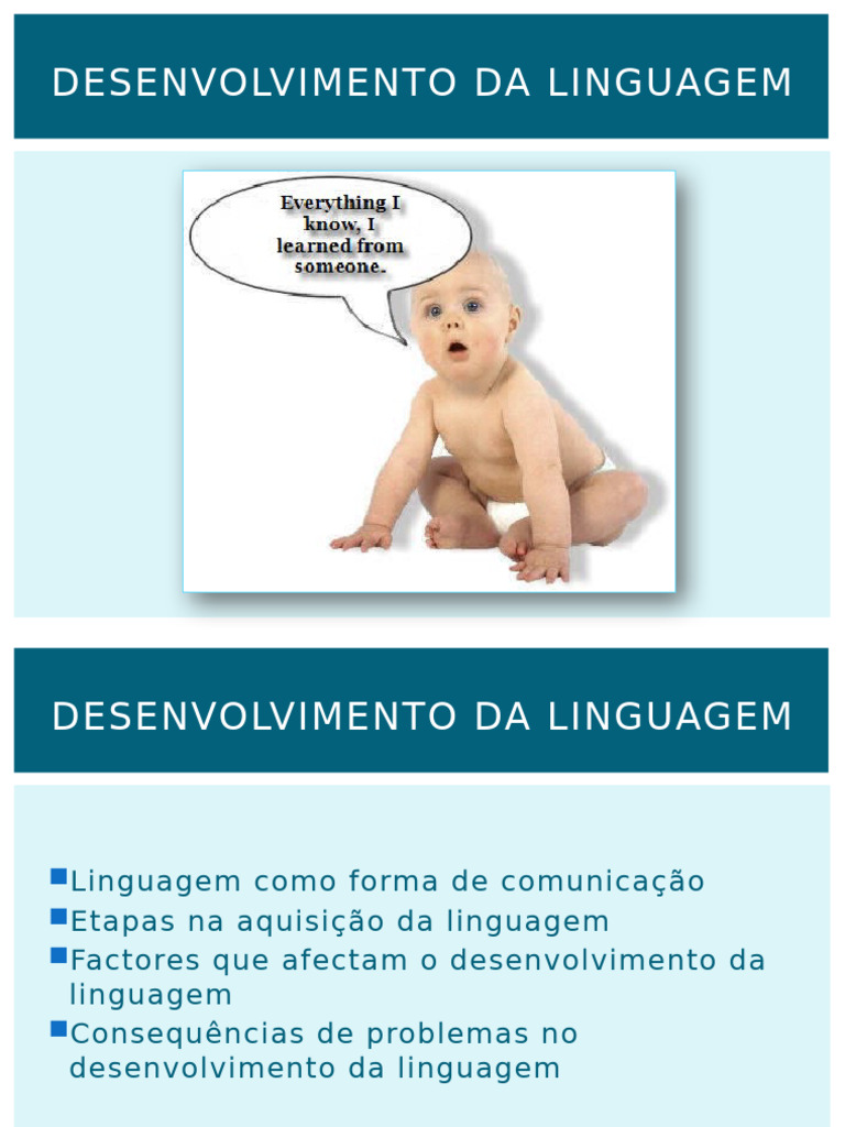 Etapas do Desenvolvimento da Linguagem | PDF | Comunicação | Aquisição ...