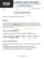 New Church Constitution Sample Edited | PDF | Elder (Christianity) | Pastor