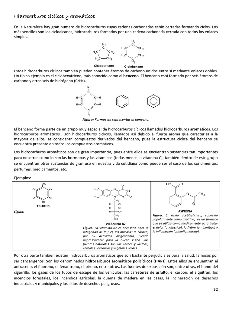 Hidrocarburos Cíclicos y Aromáticos | PDF | Benceno | Hidrocarburos