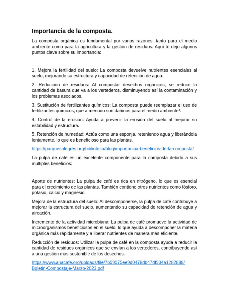 Importancia de La Composta | PDF | Compost | Residuos