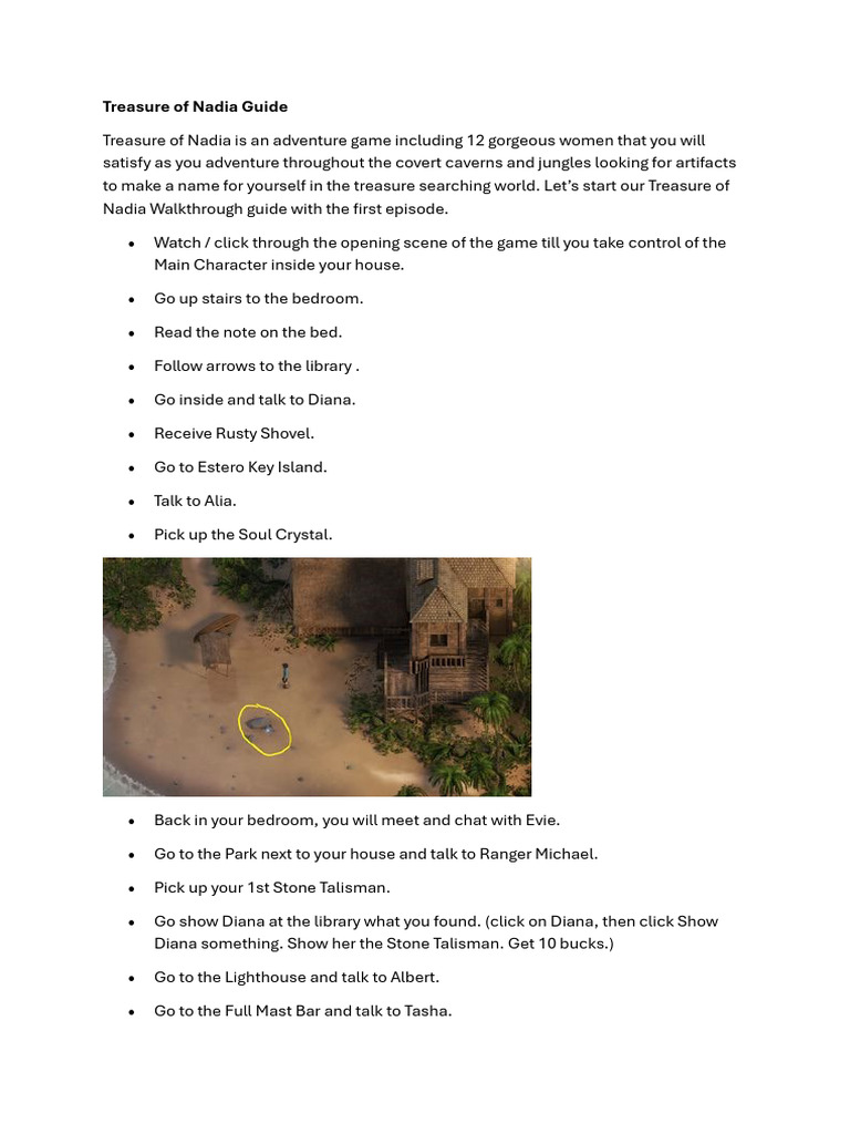 Treasure of Nadia Walkthrough Guide | PDF