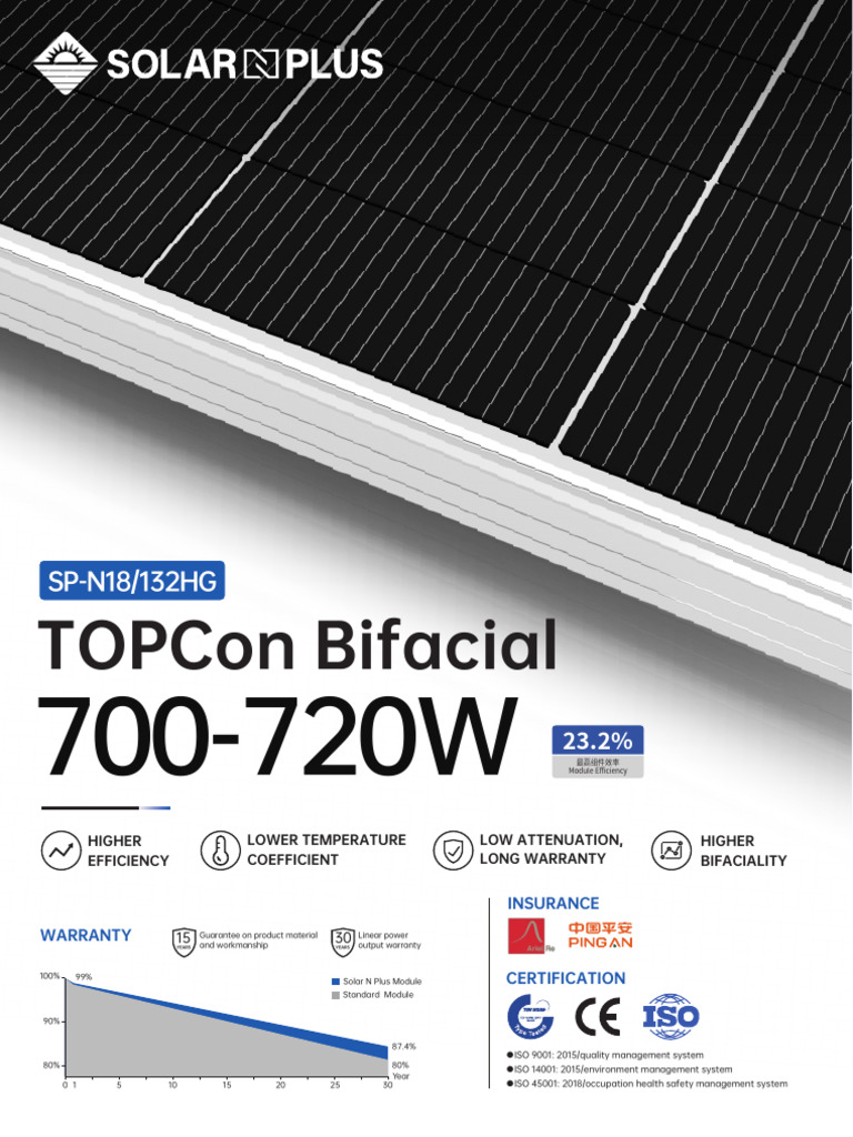 Solar N Plus SP-N18/132HG Module Specs | PDF | Fuse (Electrical ...