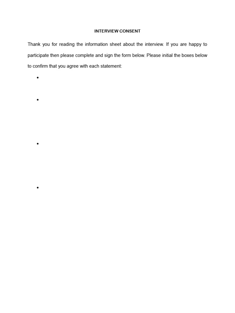Sample Interview Consent and Participant Verification Form | PDF