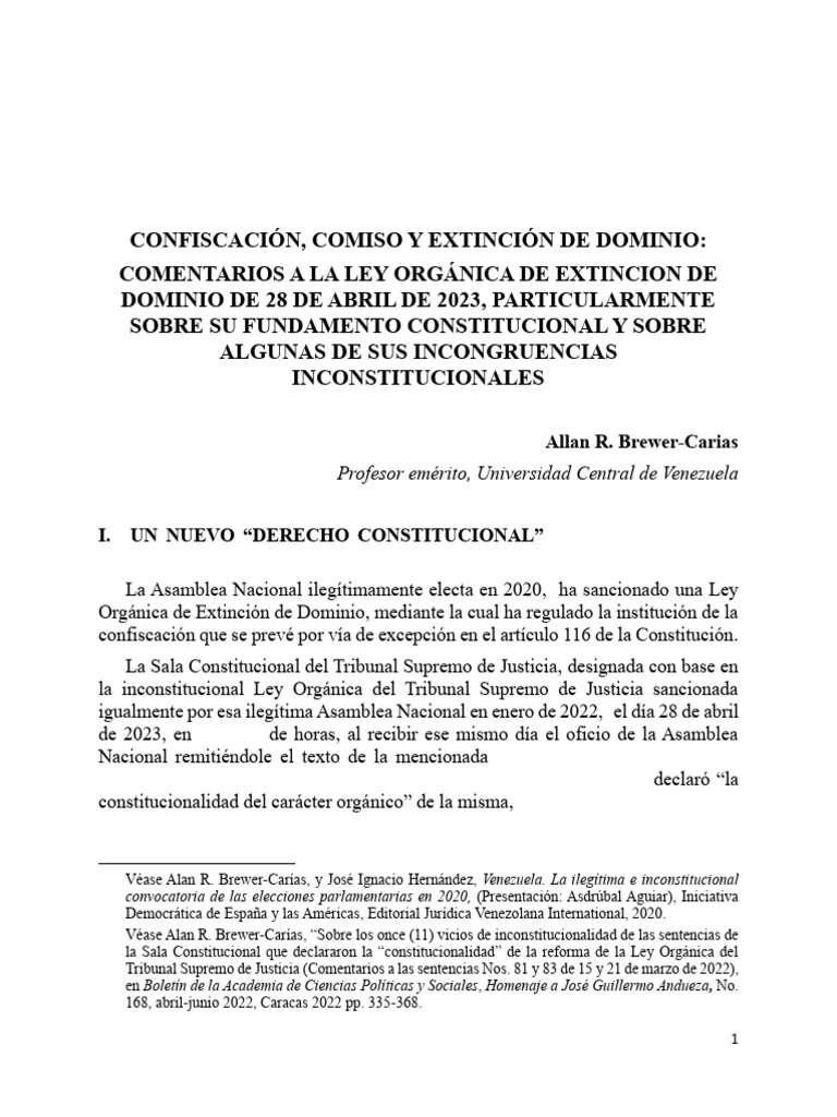 Análisis de la Ley de Extinción de Dominio | PDF | Propiedad | Dominio ...
