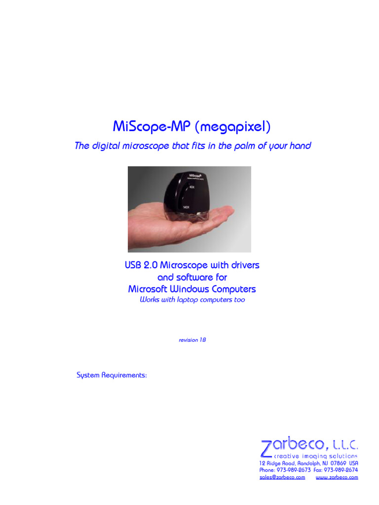 MiScope-MP Handheld Digital Microscope | PDF | Video | Installation ...