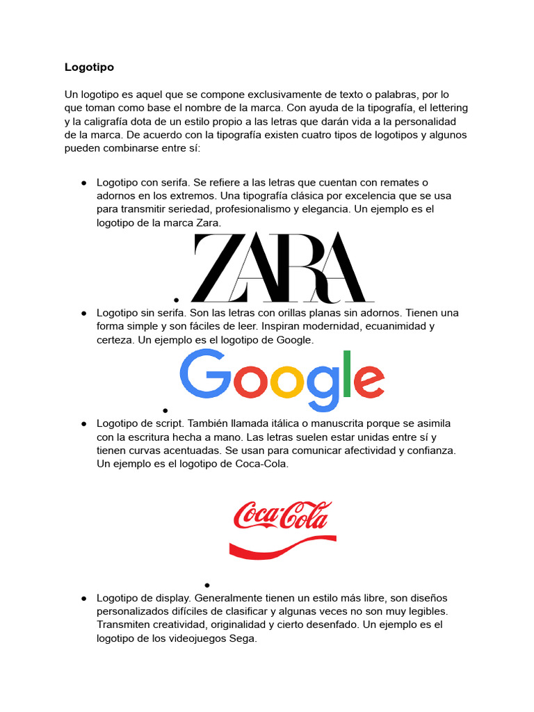 Tipos de Logotipos y su Significado | PDF | Tipografía | Serif