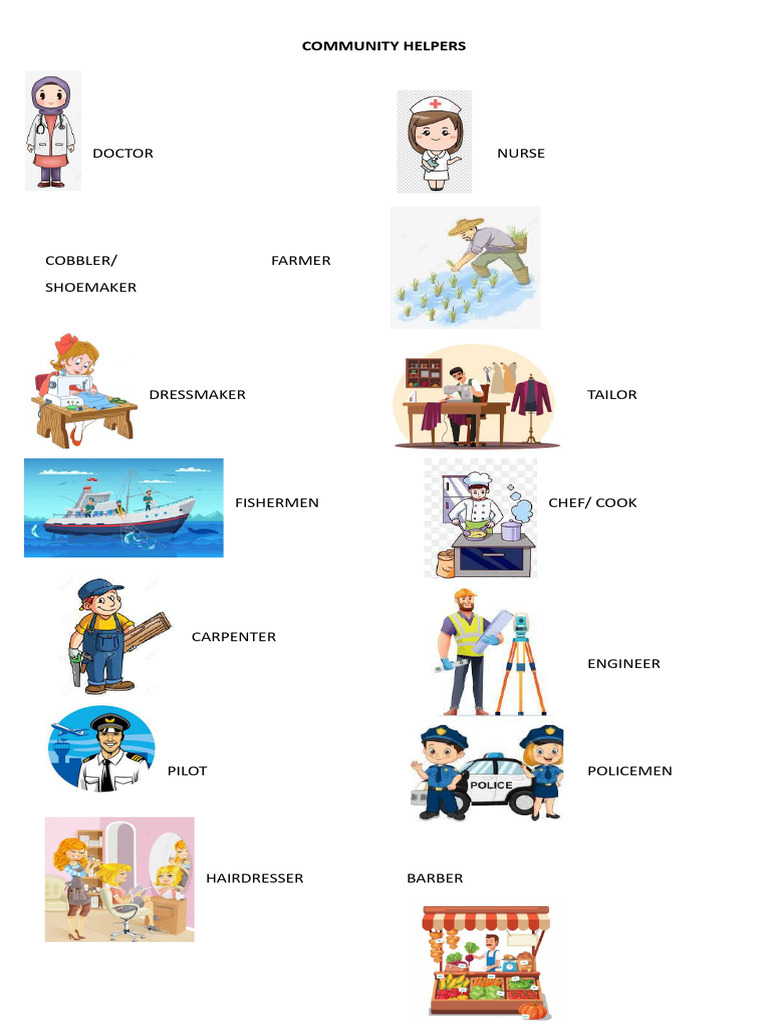 Community Helpers List and Roles | PDF