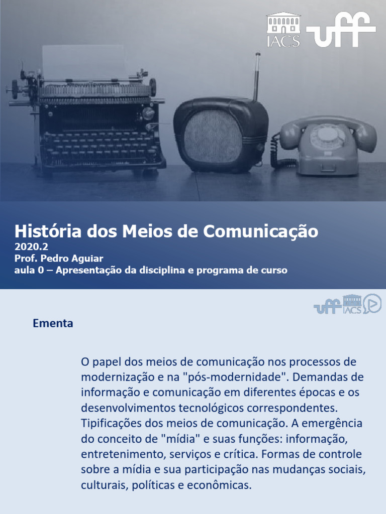 Historia Dos Meios de Comunicacao | PDF | Alfabeto | Livros