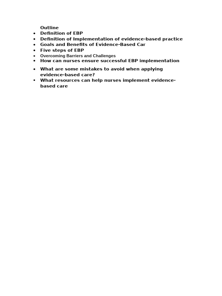 Evidence-Based Practice in Nursing Guide | PDF | Evidence Based ...