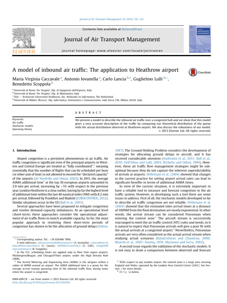 Inbound Air Traffic Model for Heathrow | PDF | Statistical Theory ...