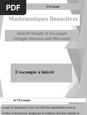 Calcul de l'Escompte Commercial | PDF | Effet de commerce | Secteur priv