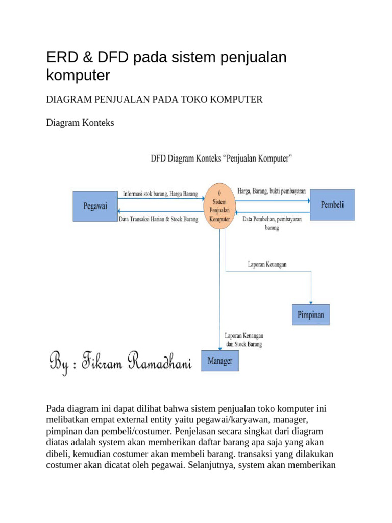 ERD dan DFD Sistem Penjualan Komputer | PDF