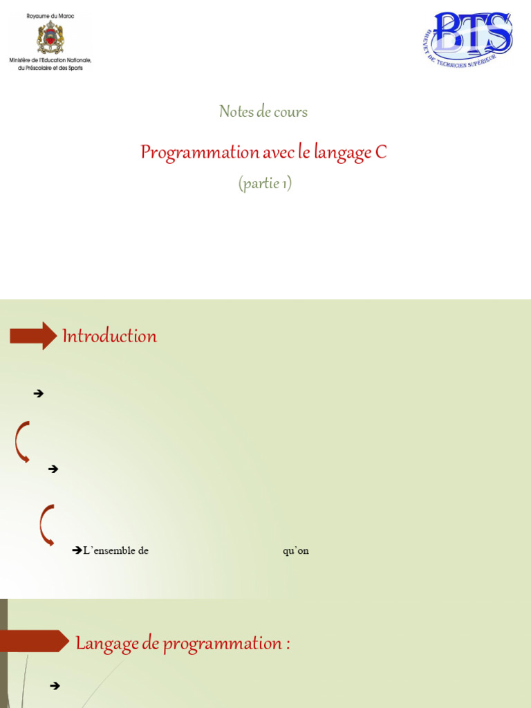 Cours de Programmation en Langage C | PDF | Langage de programmation ...