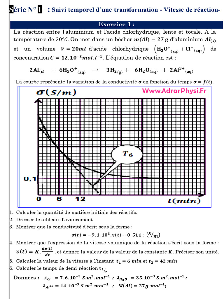 Suivi temporel des réactions chimiques | PDF | Manganèse | Physique ...