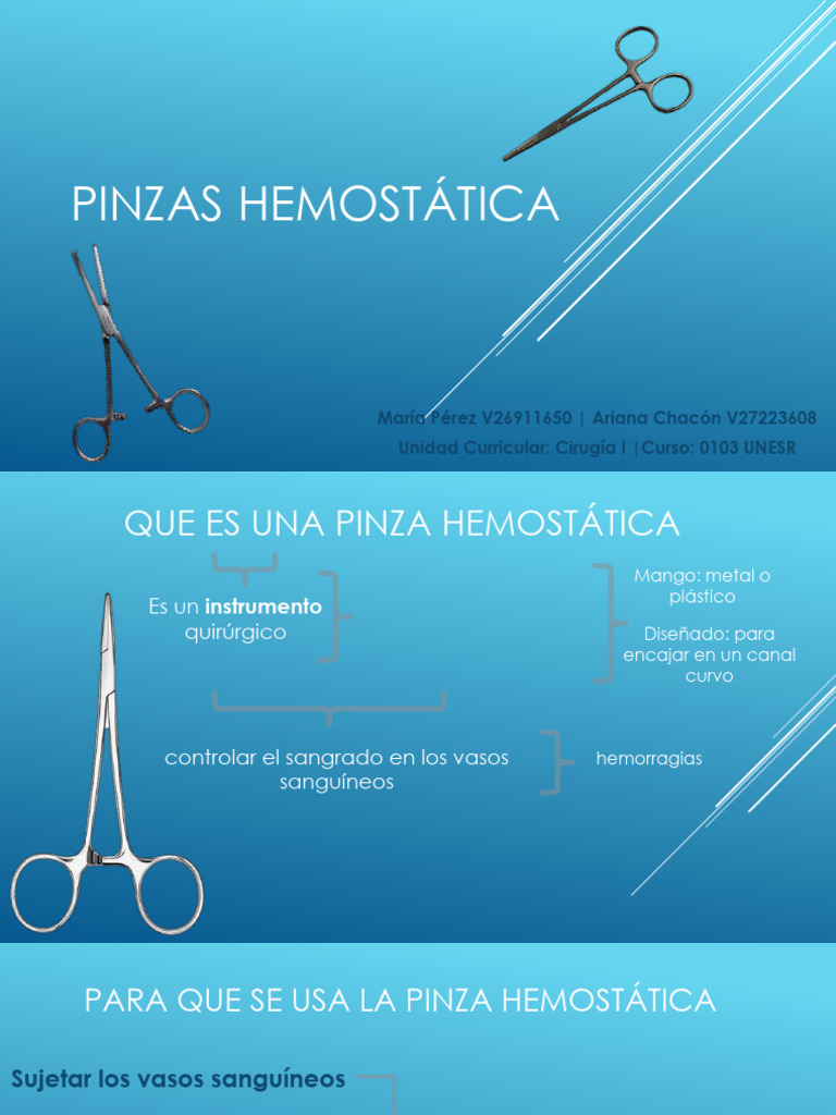 Uso y Tipos de Pinzas Hemostáticas | PDF