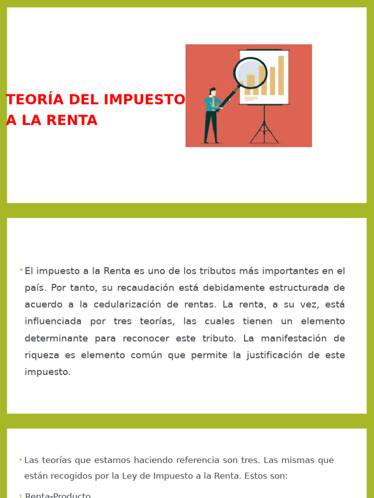 Teorías del Impuesto a la Renta | PDF | Impuestos | Impuesto sobre la renta
